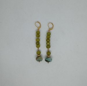 Peridot and peruvian blue opal earrings